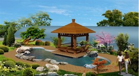 凉亭水系3D模型